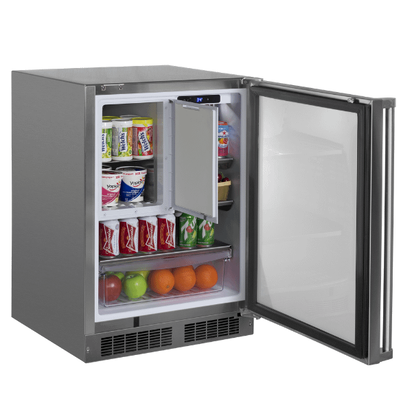 24-In Outdoor Built-In Refrigerator Freezer with Door Style - Stainless Steel