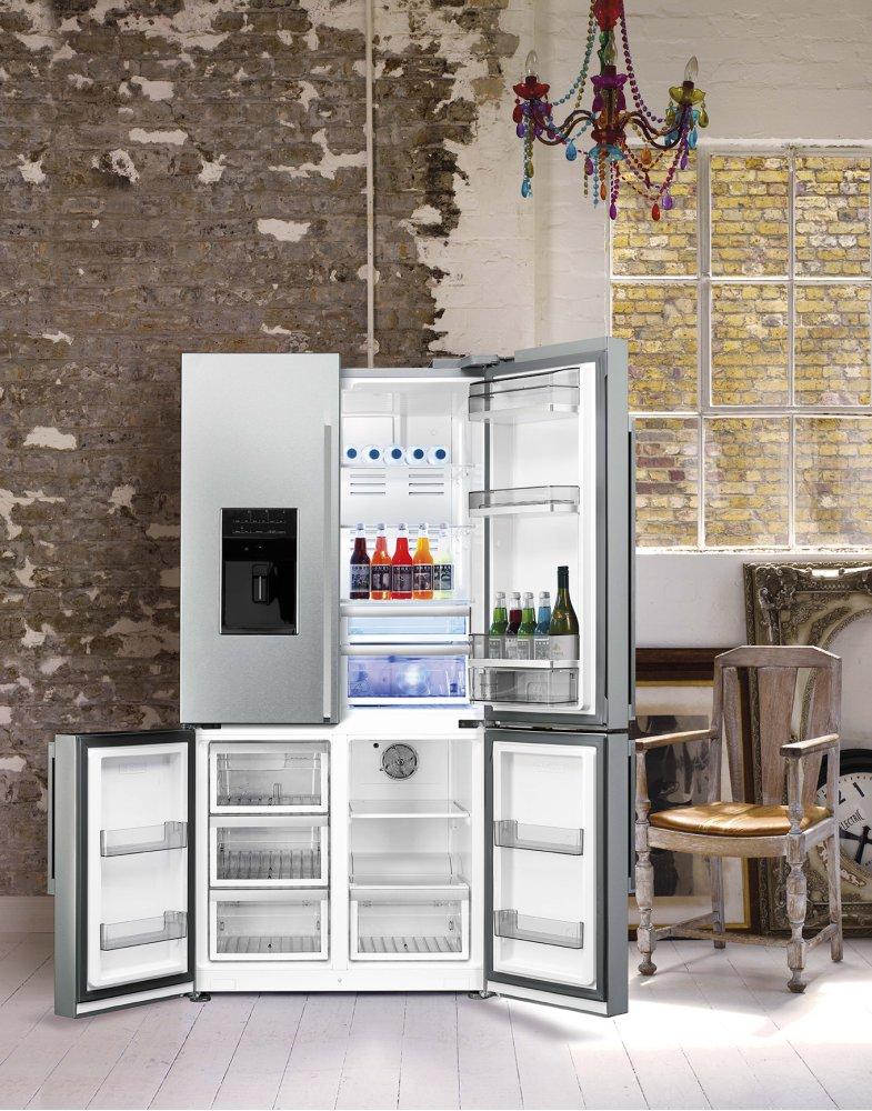 36", Stainless Steel, 4-doors Refrigerator with Automatic Freezer