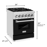 ZLINE 24 in. Professional Dual Fuel Range with Color Door Options (RA24) [Color: Blue Gloss]