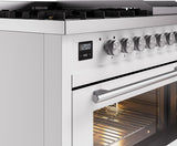 Professional Plus II 48 Inch Dual Fuel Liquid Propane Freestanding Range in White with Trim