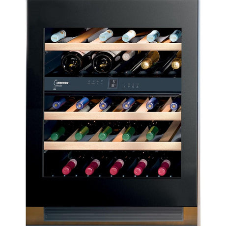 Undercounter Wine Cabinet, 24", Lock, 2 Zone, Reversible Door