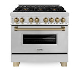 ZLINE Autograph Edition 36" 4.6 cu. ft. Dual Fuel Range with Gas Stove and Electric Oven in Stainless Steel with Accents (RAZ-36) [Color: Champagne Bronze]