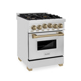 ZLINE Autograph Edition 24" 2.8 cu. ft. Range with Gas Stove and Gas Oven in Stainless Steel with Accents (RGZ-24) [Color: Champagne Bronze]