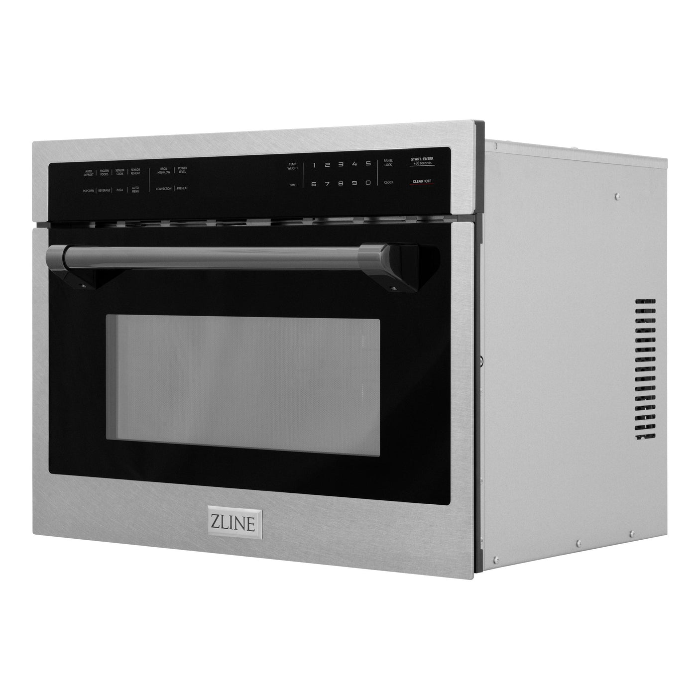 ZLINE 24 In. Autograph Microwave Oven in DuraSnow Stainless with Matte Black Accents (MWOZ-24-SS-MB)