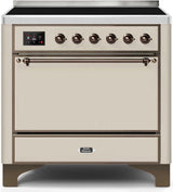 Majestic II 36 Inch Electric Freestanding Range in Antique White with Bronze Trim