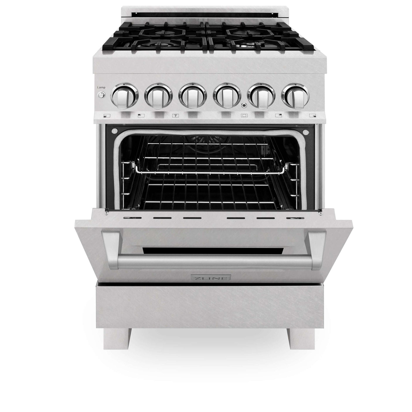 ZLINE 24 in. Professional Dual Fuel Range in DuraSnow Stainless Steel with Color Door Options (RAS-SN-24) [Color: Blue Gloss]