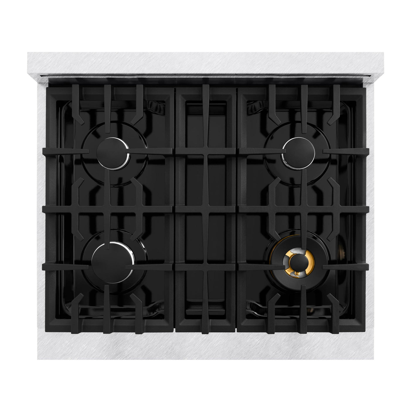 ZLINE 30 in. 4.2 cu. ft. Classic Dual Fuel Range with 4 Burner Gas Cooktop and Electric Convection Oven in DuraSnow' Stainless Steel with White Matte Door (CDRS-WM-30)