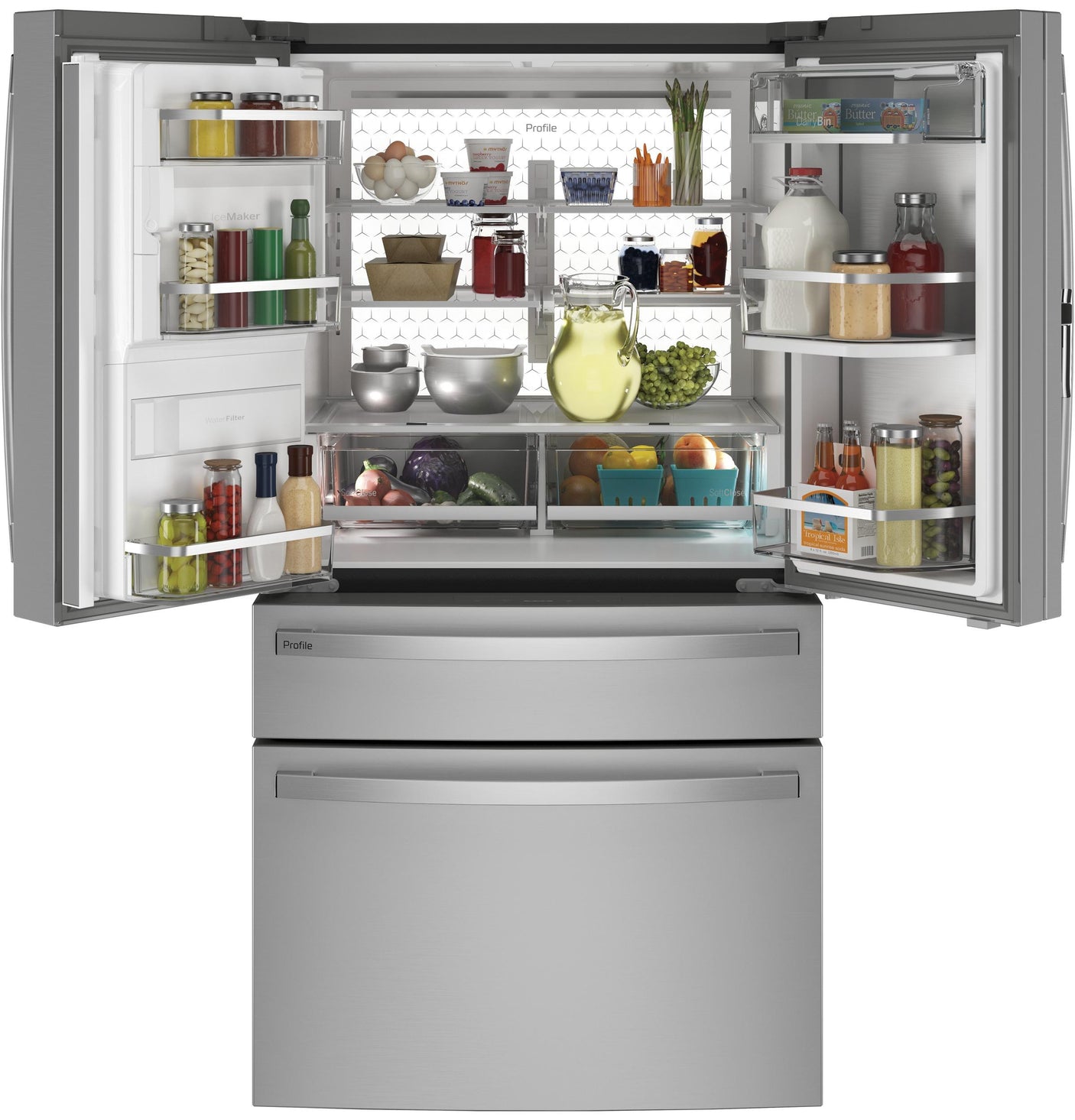 GE Profile™ ENERGY STAR® 27.9 Cu. Ft. Smart Fingerprint Resistant 4-Door French-Door Refrigerator with Door In Door