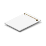 ZLINE 18 in. Autograph Edition Tallac Dishwasher Panel in White Matte with Champagne Bronze Handle (DPVZ-WM-18-CB)