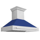 ZLINE 48 in. Stainless Steel Range Hood with Stainless Steel Handle (8654STX-48) [Color: Blue Gloss]