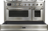 Majestic II 48 Inch Dual Fuel Liquid Propane Freestanding Range in Stainless Steel with Chrome Trim