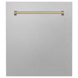 ZLINE 24 in. Autograph Edition Tallac Dishwasher Panel with Champagne Bronze Handle and Color Options (DPVZ-24-CB) [Color: Stainless Steel with Champagne Bronze Handle]