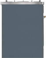 Majestic II 30 Inch Dual Fuel Liquid Propane Freestanding Range in Blue Grey with Brass Trim