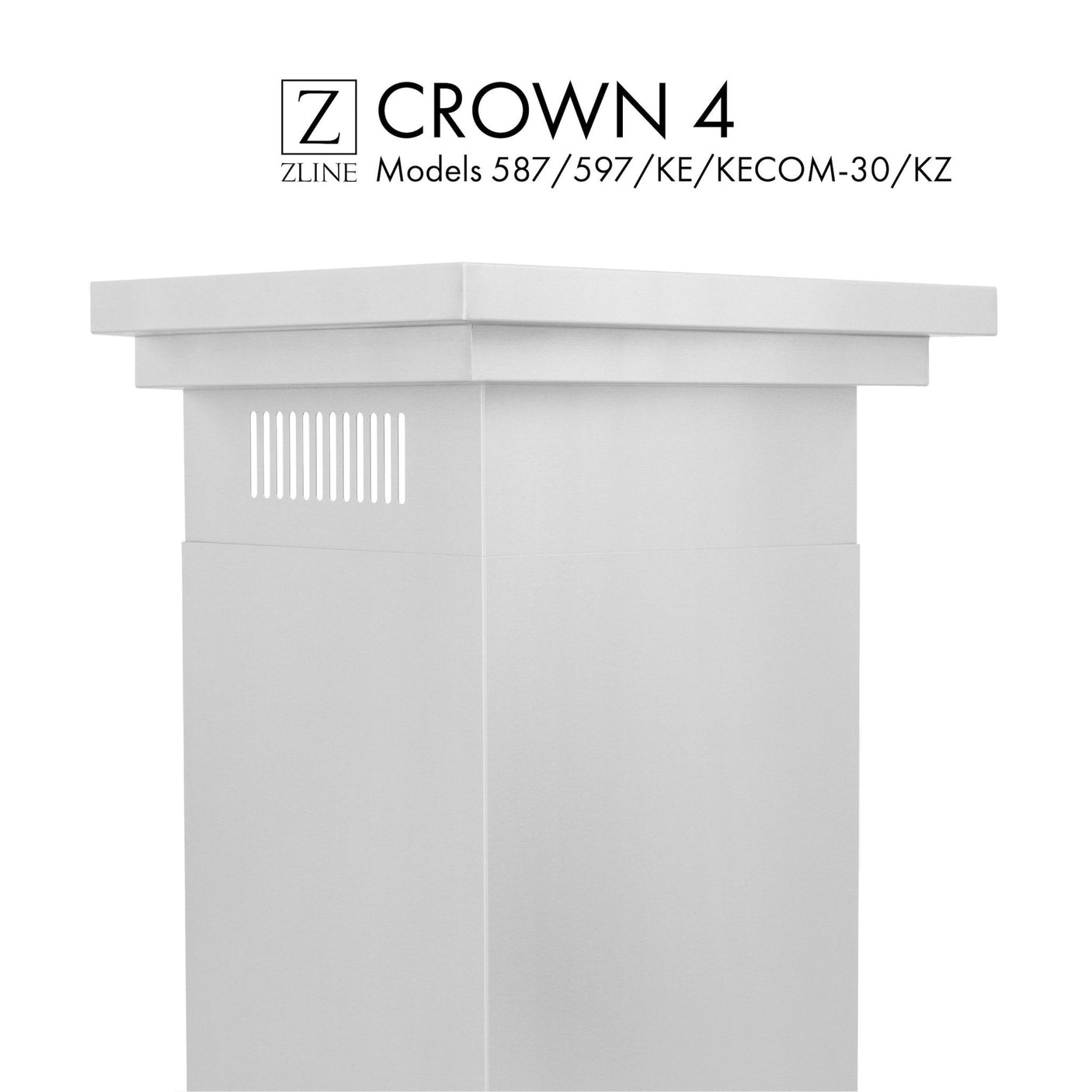 ZLINE Crown Molding 4 For Wall Range Hood (CM4-587/597/KE/KECOM-30/KZ)