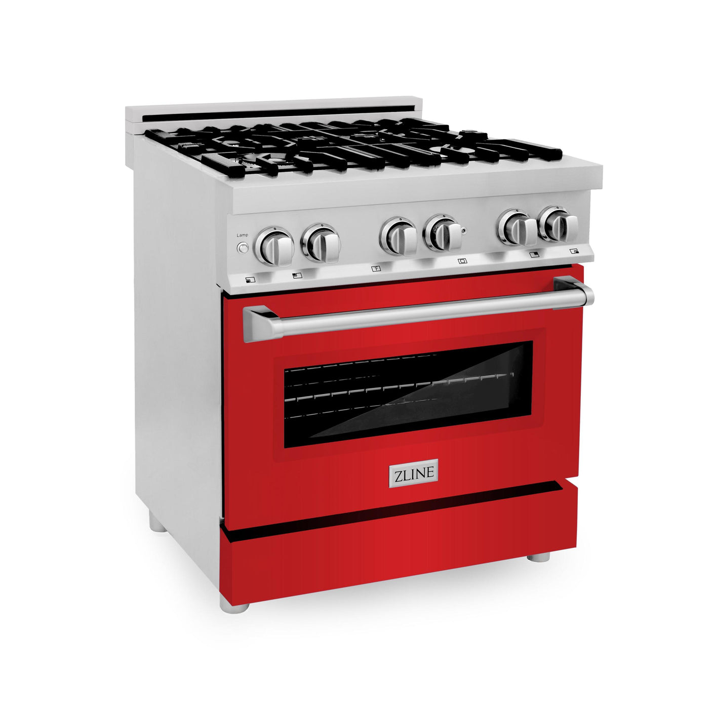 ZLINE 30 in. Dual Fuel Range with Gas Stove and Electric Oven in Stainless Steel (RA30) [Color: Red Matte]