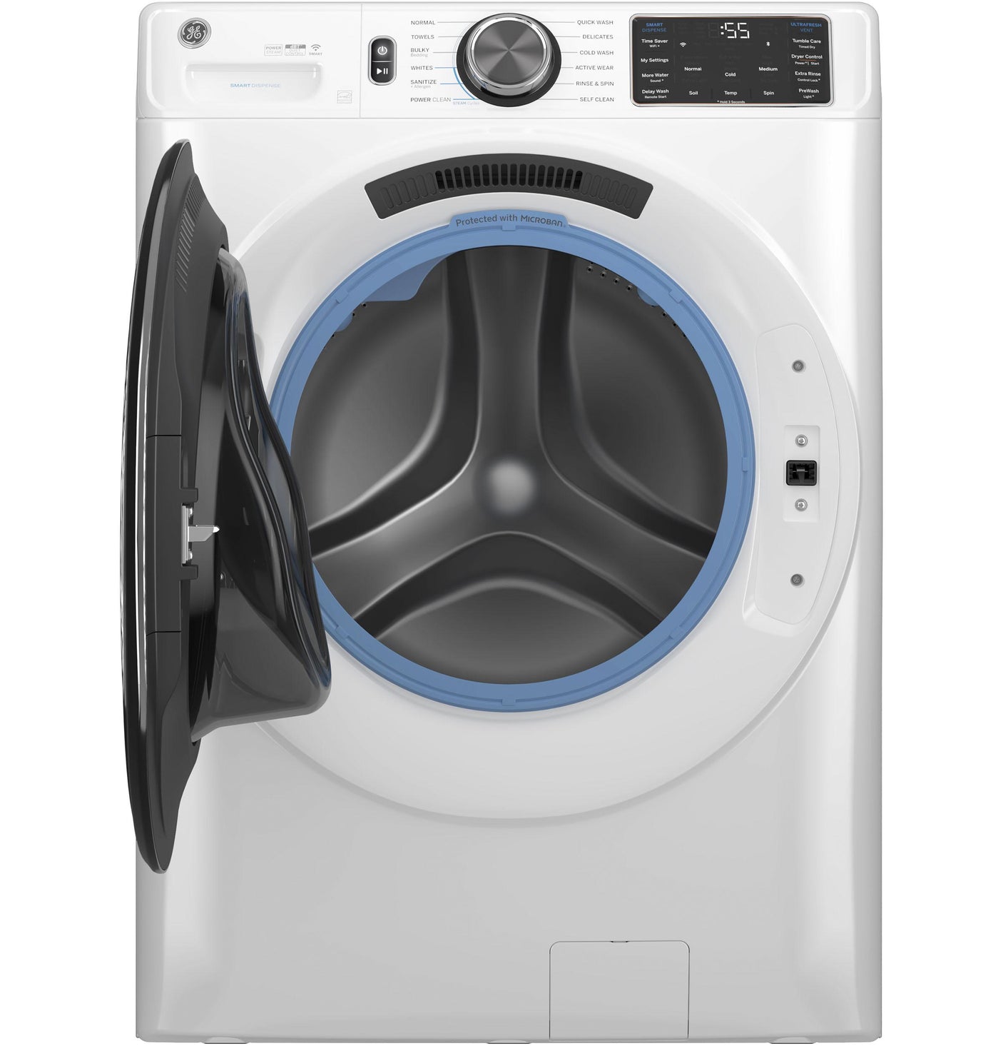 GE® ENERGY STAR® 5.0 cu. ft. Capacity Smart Front Load Steam Washer with SmartDispense™ UltraFresh Vent System with OdorBlock™ and Sanitize + Allergen