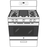 GE® 30" Free-Standing Gas Convection Range with No Preheat Air Fry