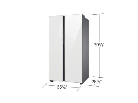 Bespoke Counter Depth Side-by-Side 23 cu. ft. Refrigerator with Beverage Center™ in White Glass