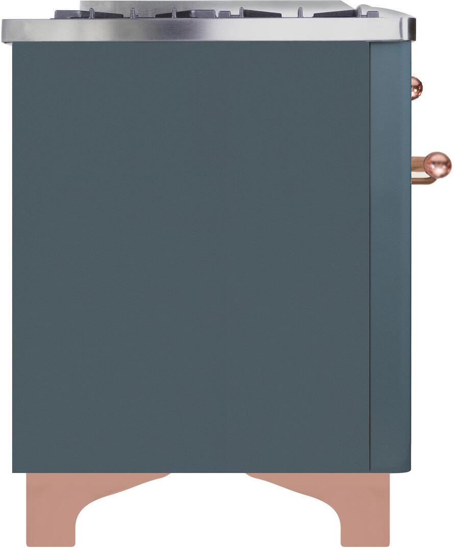 Majestic II 40 Inch Dual Fuel Natural Gas Freestanding Range in Blue Grey with Copper Trim