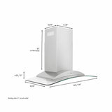 ZLINE Convertible Vent Wall Mount Range Hood in Stainless Steel & Glass (KN)