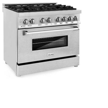 ZLINE 36 in. Dual Fuel Range with Gas Stove and Electric Oven in Stainless Steel (RA36) [Color: DuraSnow Stainless Steel]