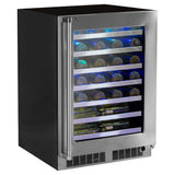 24-In Professional Built-In High Efficiency Single Zone Wine Refrigerator With Classic Hinge with Door Swing - Right