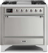 Majestic II 36 Inch Dual Fuel Liquid Propane Freestanding Range in Stainless Steel with Chrome Trim