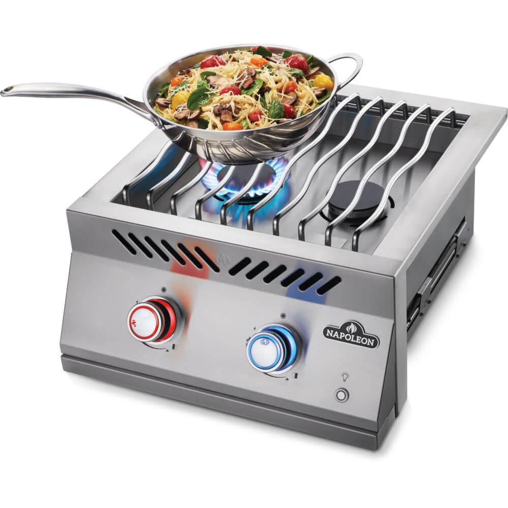 Built-in 700 Series Dual Range Top Burner with Stainless Steel Cover , Natural Gas, Stainless Steel