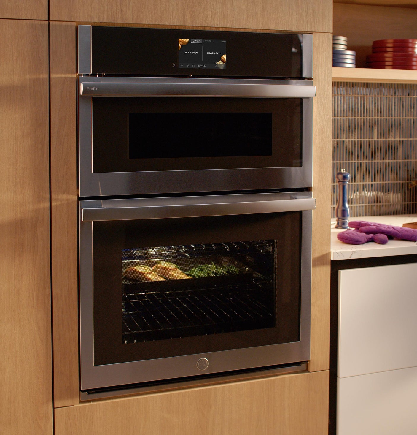 GE Profile™ 30 in. Combination Double Wall Oven with Convection, Air Fry, Steam, Sous Vide, and Advantium® Technology