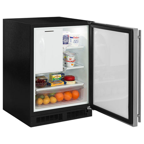 24-In Built-In Refrigerator Freezer With Crescent Ice Maker with Door Style - Stainless Steel