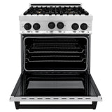 ZLINE Autograph Edition 30" 4.0 cu. ft. Range with Gas Stove and Gas Oven in Stainless Steel with Accents (RGZ-30) [Color: Matte Black]