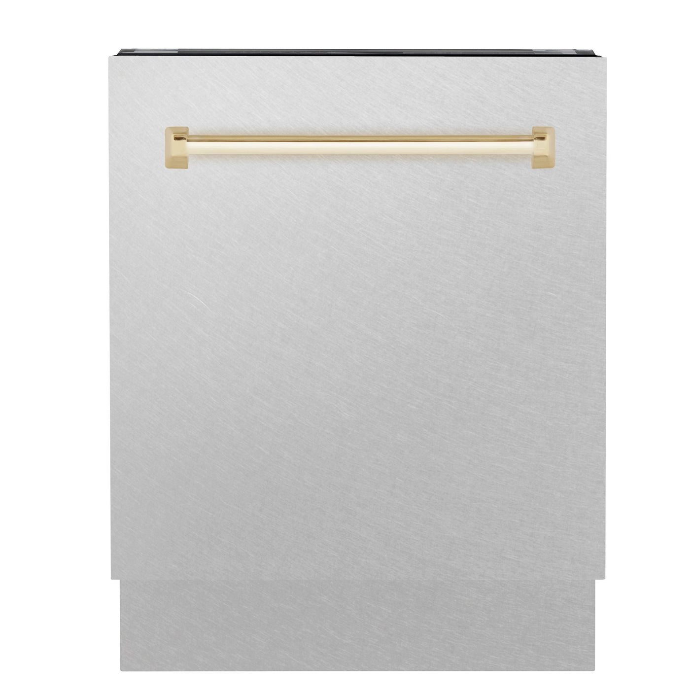 ZLINE Autograph Edition 24" 3rd Rack Top Control Tall Tub Dishwasher in DuraSnow Stainless Steel with Accent Handle, 51dBa (DWVZ-SN-24) [Color: Gold]