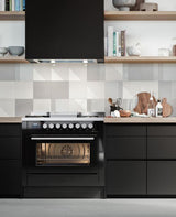 Professional Plus II 36 Inch Dual Fuel Natural Gas Freestanding Range in Glossy Black with Trim