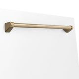 ZLINE 24 in. Autograph Edition Tallac Dishwasher Panel in White Matte with Accented Handle (DPVZ-WM-24) [Color: Champagne Bronze]