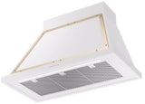 Nostalgie 40 Inch White Wall Mount Convertible Range Hood