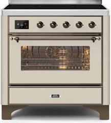 Majestic II 36 Inch Electric Freestanding Range in Antique White with Bronze Trim