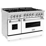 ZLINE 48" 6.0 cu. ft. Range with Gas Stove and Gas Oven in Stainless Steel (RG48) [Color: White Matte]