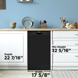 Danby 18" Wide Built-in Dishwasher in Black