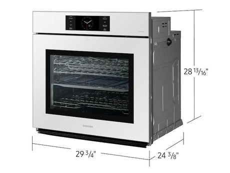 Bespoke 30" White Glass Single Wall Oven with AI Pro Cooking™ Camera