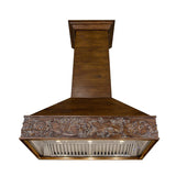 ZLINE Wooden Wall Mount Range Hood in Walnut - Includes Remote Motor (373RR) [Size: 42 Inch, CFM: 700]