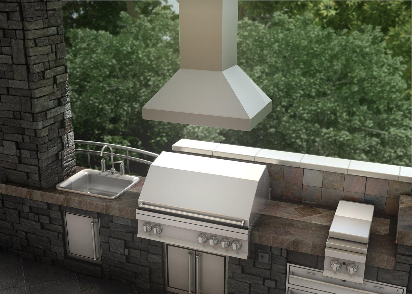 ZLINE Ducted Island Mount Range Hood in Stainless Steel (597i)