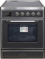 Majestic II 30 Inch Electric Freestanding Range in Matte Graphite with Chrome Trim