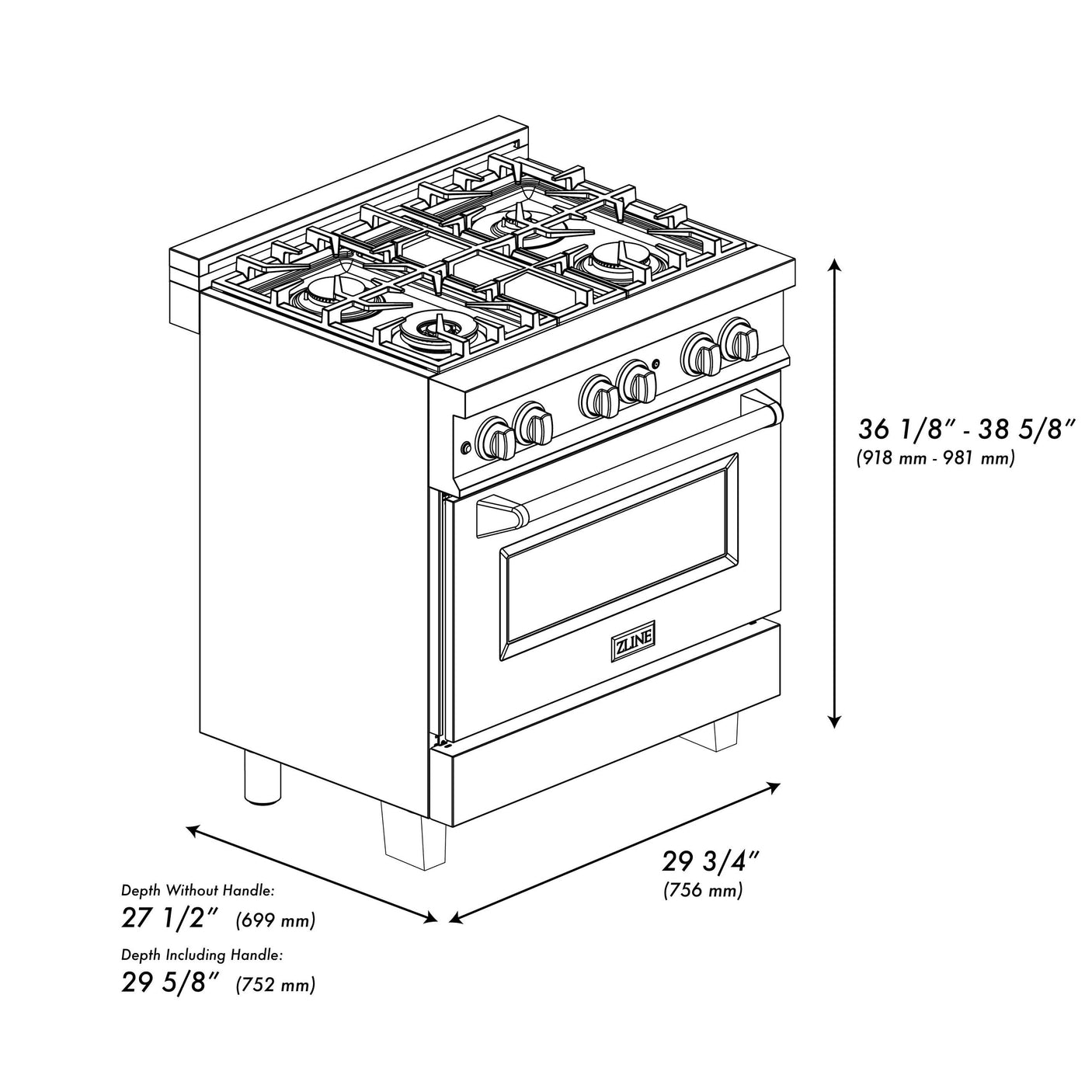 ZLINE Autograph Edition 30" 4.0 cu. ft. Dual Fuel Range with Gas Stove and Electric Oven in DuraSnow Stainless Steel with Accents (RASZ-SN-30) [Color: Gold]