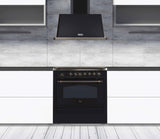 Majestic 36 Inch Glossy Black Wall Mount Convertible Range Hood