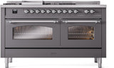 Nostalgie II 60 Inch Dual Fuel Liquid Propane Freestanding Range in Matte Graphite with Chrome Trim