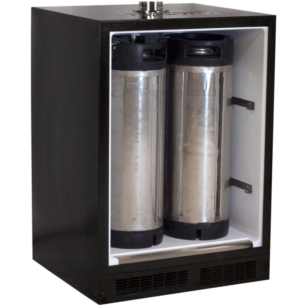 Marvel Built-In Indoor Twin Tap Beer Dispenser - Solid Panel Overlay Ready Door - Integrated Left Hinge