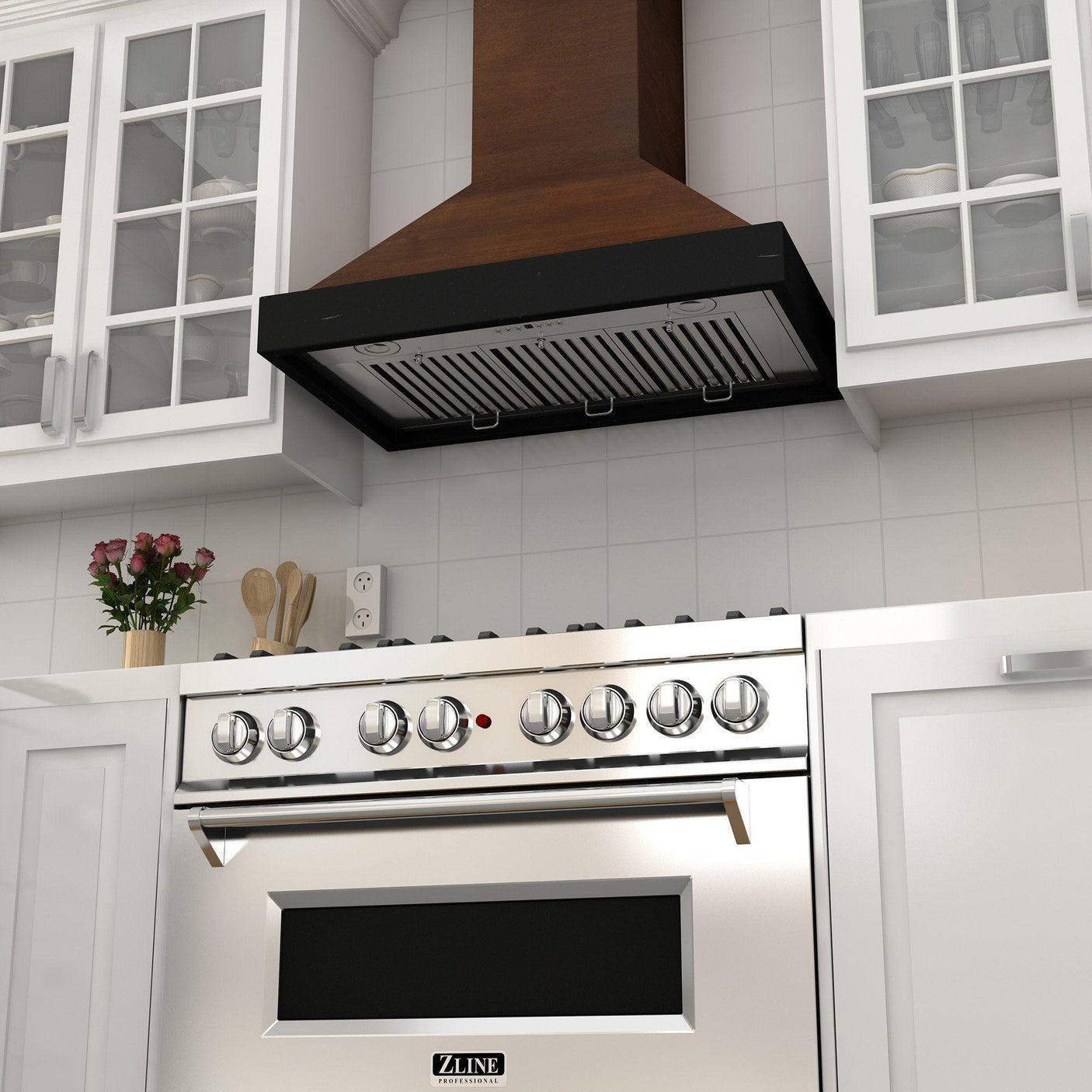 ZLINE Convertible Vent Wooden Wall Mount Range Hood in Antigua and Walnut (KBAR)