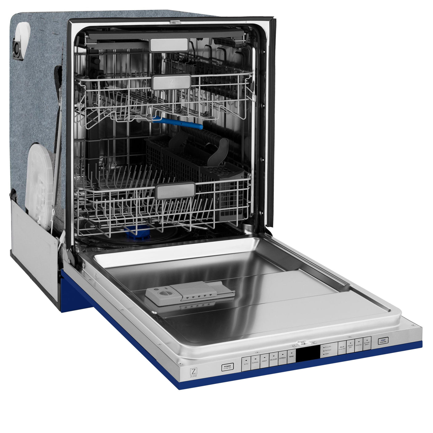 ZLINE 24" Monument Series 3rd Rack Top Touch Control Dishwasher with Stainless Steel Tub, 45dBa (DWMT-24) [Color: Blue Gloss]