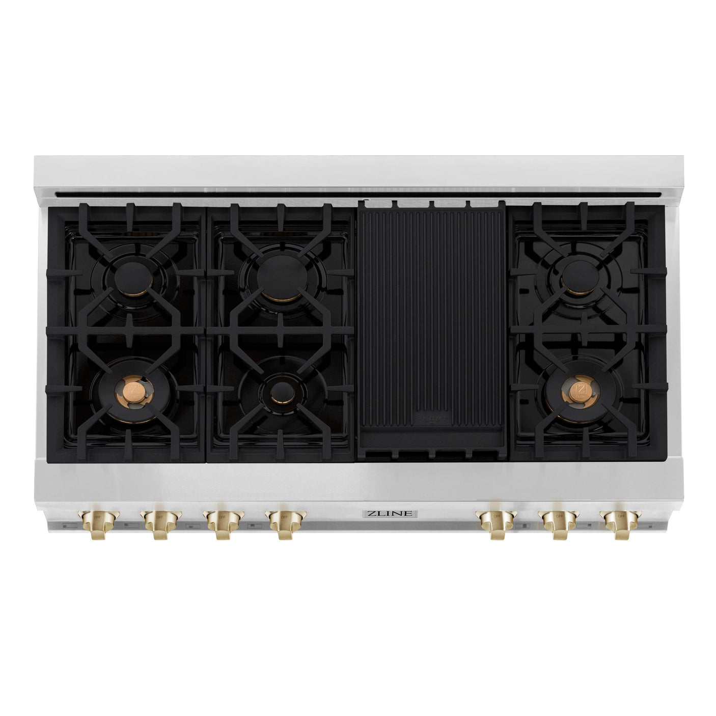 ZLINE 48 In. Autograph Edition Rangetop in Stainless Steel with Gold Accents (RTZ-48-G)