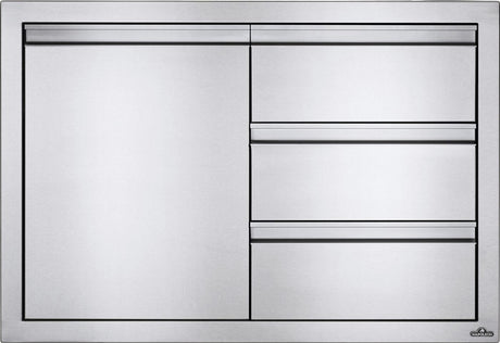 36 x 24 inch Single Door & Triple Drawer Combo and Triple Drawer, Stainless Steel